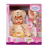 عروسة BABY born إيما تفاعلية 43 سم بلبس الدب مع 10 إكسسوارات