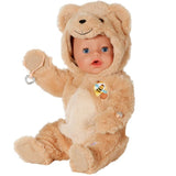 عروسة BABY born إيما تفاعلية 43 سم بلبس الدب مع 10 إكسسوارات