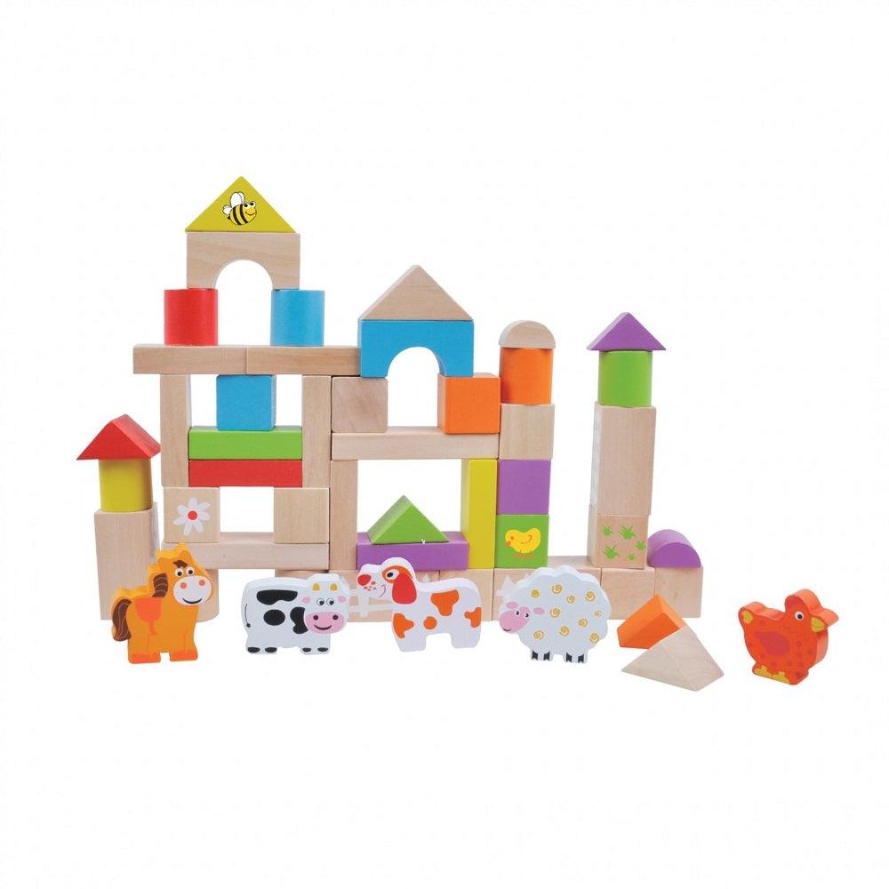 דלי קוביות עץ של Pit Toys