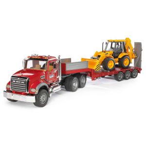 ברודר - משאית MACK גוררת טרקטור - Bruder JCB 02813